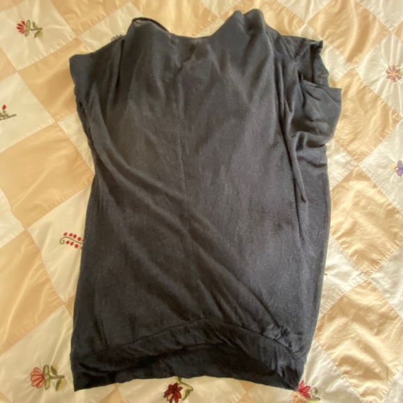 Bordeaux I Anthro I Blue Draped Top with Built-In Tank - Picture 16 of 16